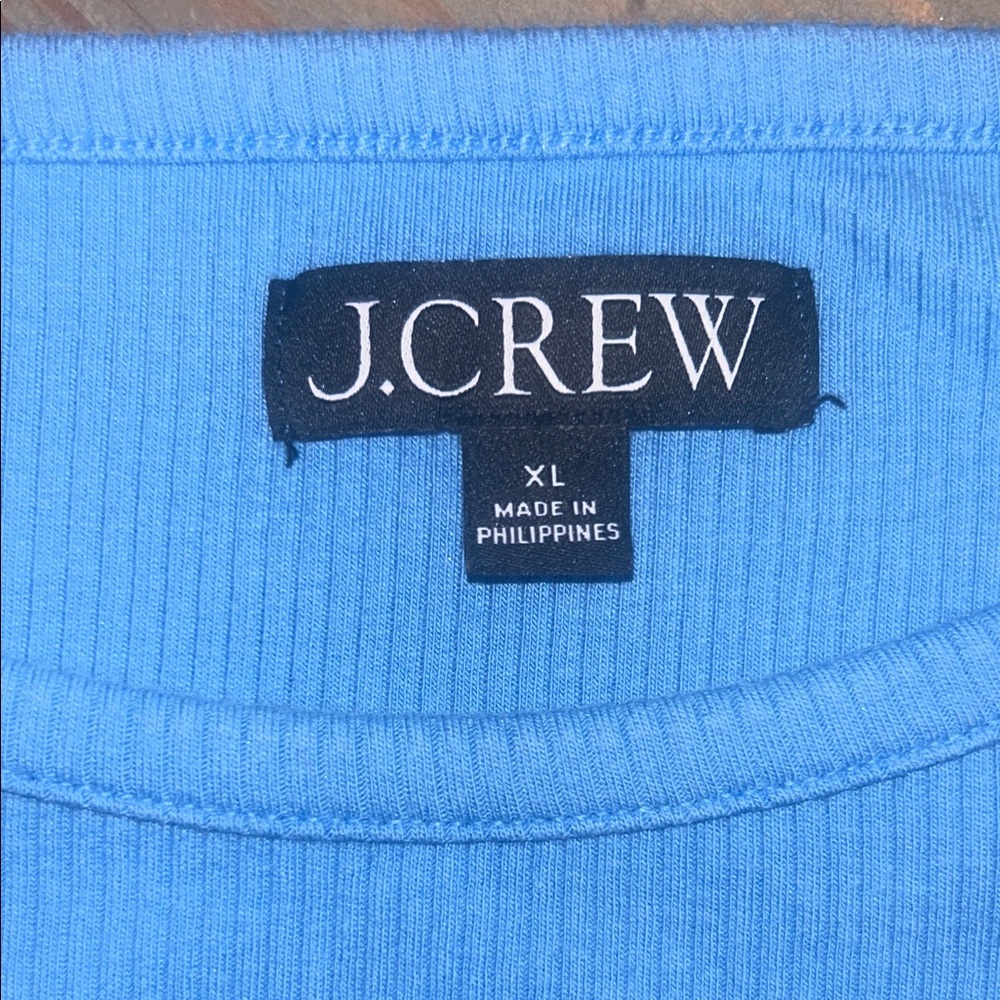 J. Crew Rib Ruffle Boatneck Tank Top - Picture 3 of 8